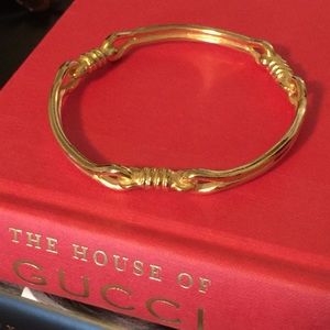 Gold knot horsebit bangle bracelet